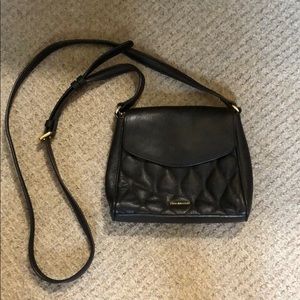 Black leather Vera Bradley cross body